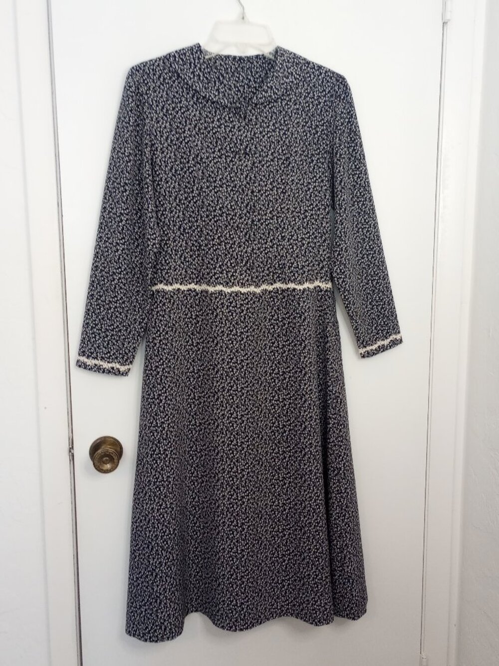 Felissimo Blossom Blue Ditsy Floral Cottagecore Midi Dress Petite